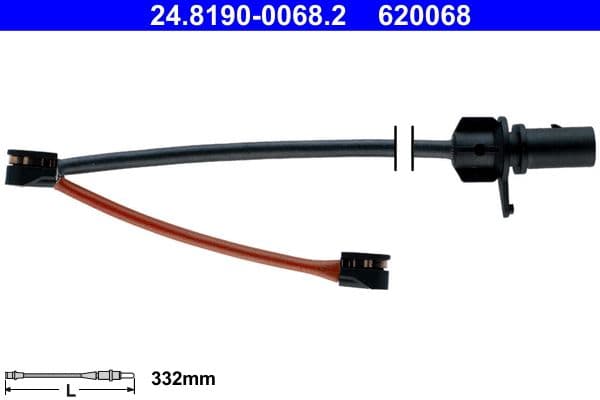 senzor de avertizare,uzura placute de frana ATE 24.8190-0068.2