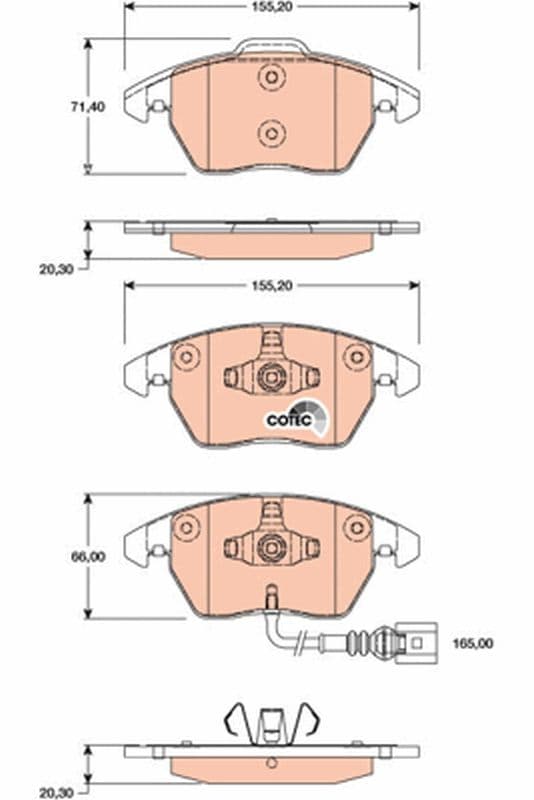 set placute frana,frana disc TRW COTEC GDB1807