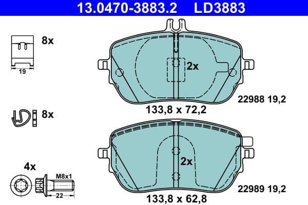 set placute frana,frana disc ATE Ceramic 13.0470-3883.2