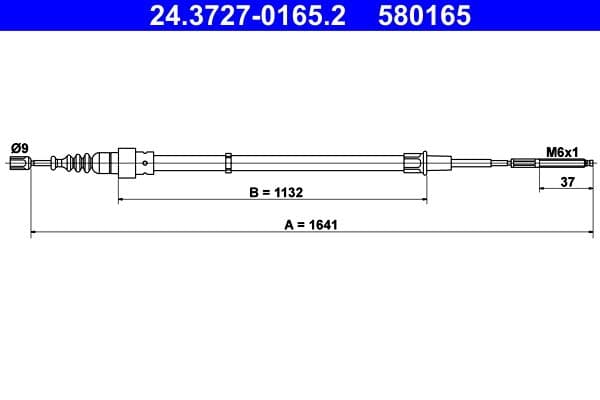 Cablu, frana de parcare ATE 24.3727-0165.2