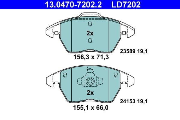 set placute frana,frana disc ATE Ceramic 13.0470-7202.2