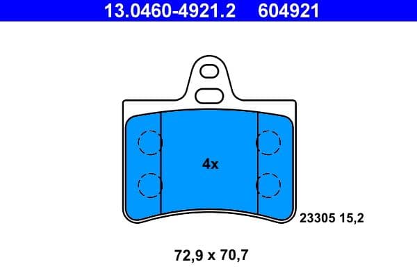 set placute frana,frana disc ATE 13.0460-4921.2