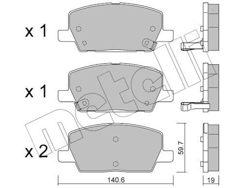 set placute frana,frana disc METELLI 22-1212-0