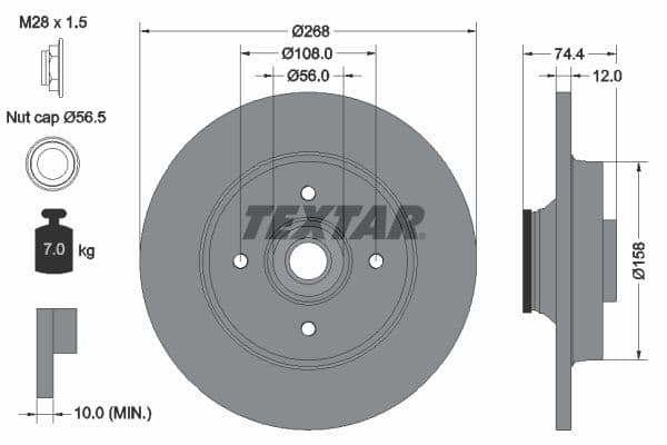Disc frana TEXTAR PRO 92168703