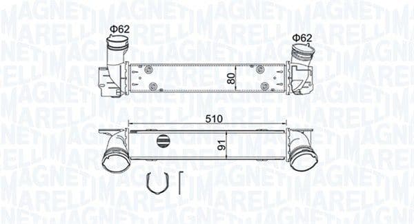 Intercooler, compresor MAGNETI MARELLI 351319204880