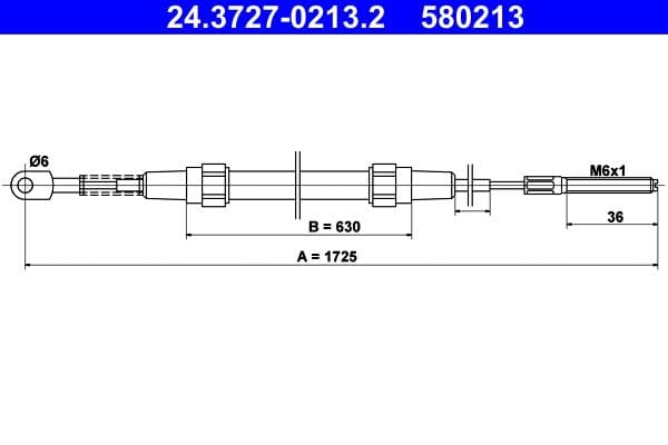 Cablu, frana de parcare ATE 24.3727-0213.2