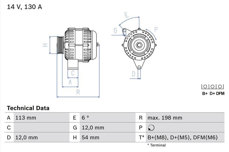 Generator / Alternator BOSCH 0 986 049 000