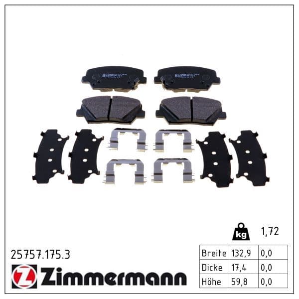 set placute frana,frana disc ZIMMERMANN 25757.175.3