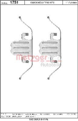 Set accesorii, placute frana METZGER AUTOTEILE 109-1751