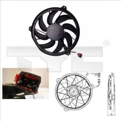 Ventilator, radiator TYC 826-0004