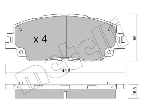 set placute frana,frana disc METELLI 22-1227-0