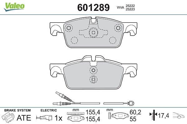 set placute frana,frana disc VALEO 601289