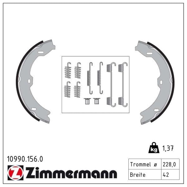 Set saboti frana, frana de mana ZIMMERMANN 10990.156.0