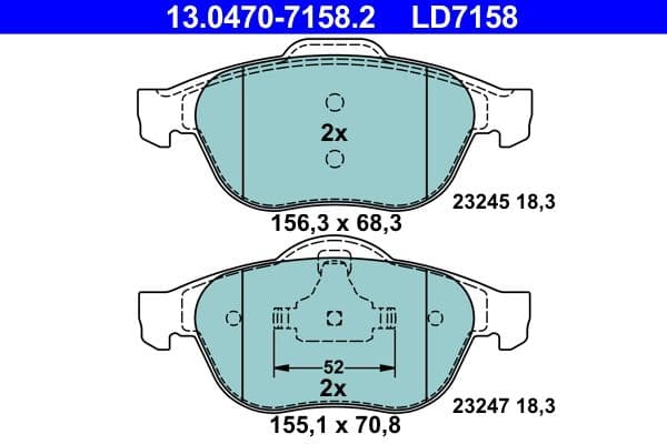 set placute frana,frana disc ATE Ceramic 13.0470-7158.2