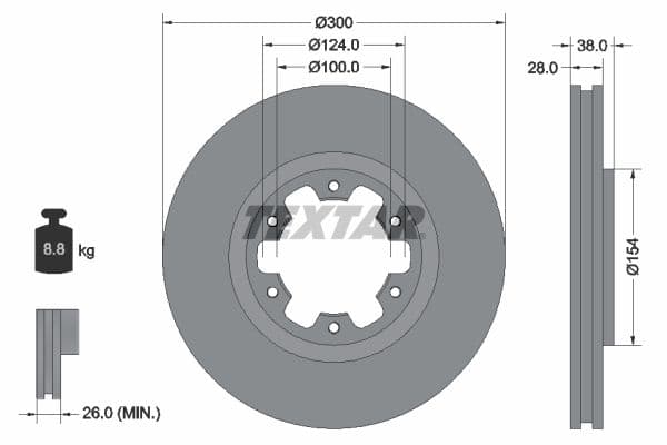 Disc frana TEXTAR 92109500