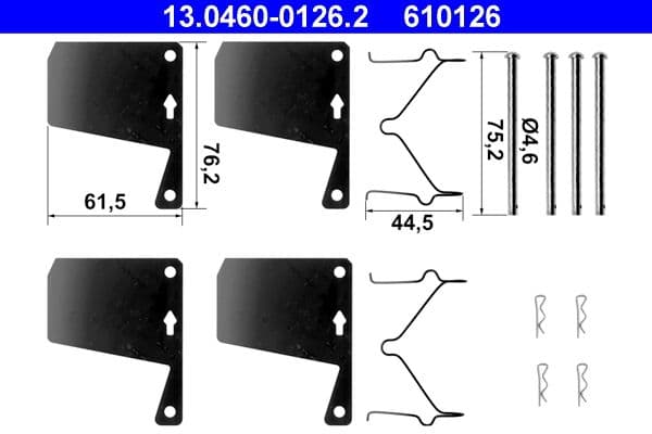 Set accesorii, placute frana ATE 13.0460-0126.2
