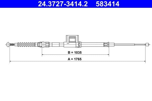 Cablu, frana de parcare ATE 24.3727-3414.2