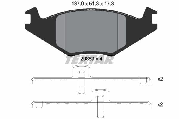 set placute frana,frana disc TEXTAR 2088902