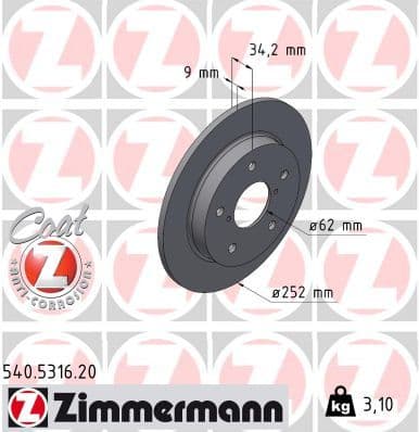Disc frana ZIMMERMANN COAT Z 540.5316.20