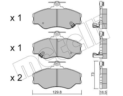 set placute frana,frana disc METELLI 22-0366-0