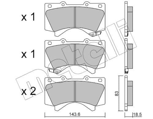 set placute frana,frana disc METELLI 22-0821-0