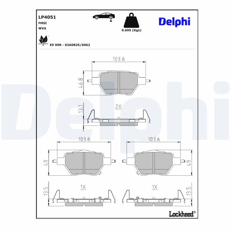 set placute frana,frana disc DELPHI LP4051