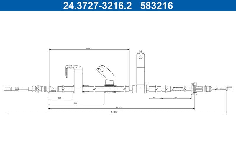 Cablu, frana de parcare ATE 24.3727-3216.2