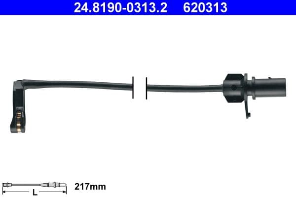 senzor de avertizare,uzura placute de frana ATE 24.8190-0313.2