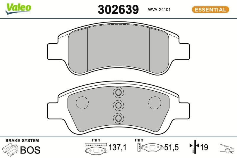 set placute frana,frana disc VALEO 302639