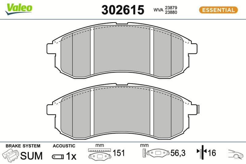 set placute frana,frana disc VALEO 302615