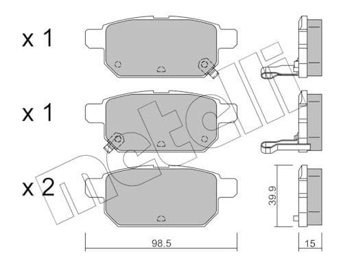 set placute frana,frana disc METELLI 22-0915-0