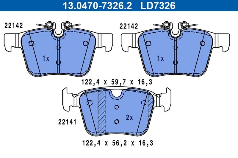 set placute frana,frana disc ATE Ceramic 13.0470-7326.2