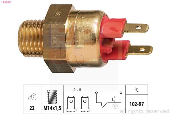 Comutator temperatura, ventilator radiator EPS Made in Italy - OE Equivalent 1.850.063