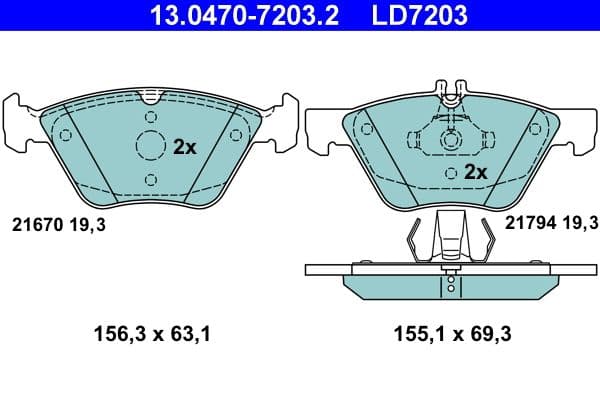 set placute frana,frana disc ATE Ceramic 13.0470-7203.2