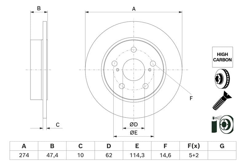 Disc frana BOSCH 0 986 479 H73