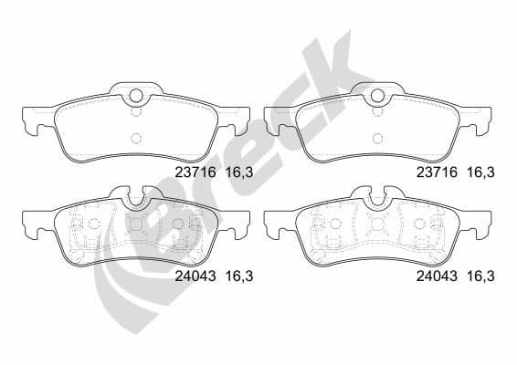 set placute frana,frana disc BRECK 23716 00 704 00