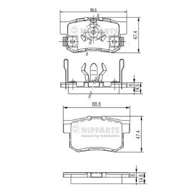 set placute frana,frana disc NIPPARTS J3614017