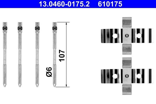 Set accesorii, placute frana ATE 13.0460-0175.2