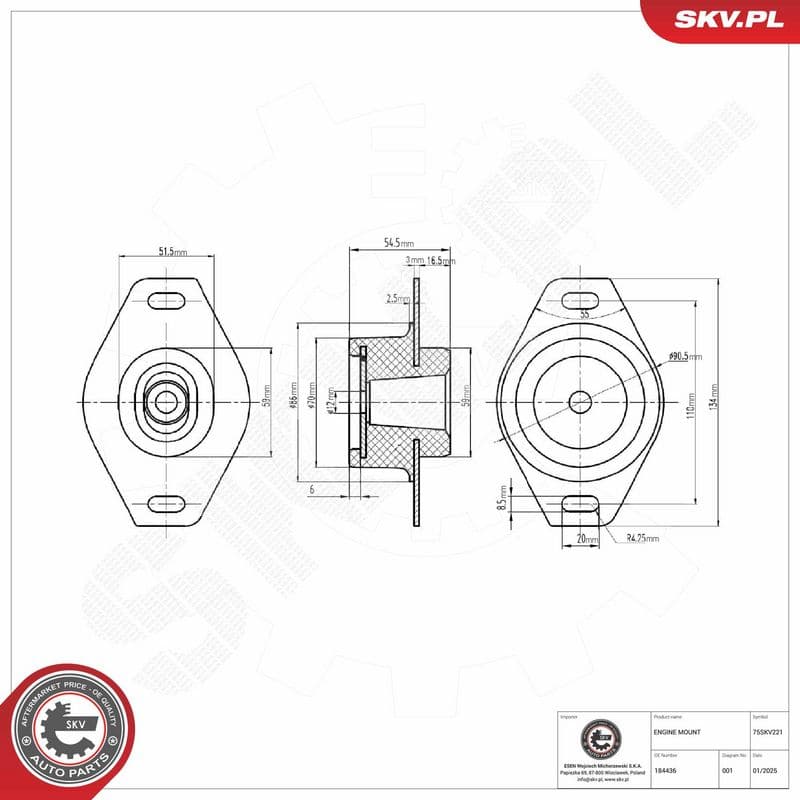 Suport motor ESEN SKV 75SKV221