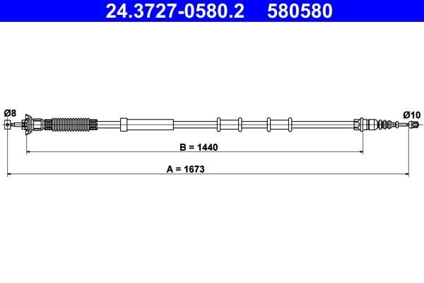 Cablu, frana de parcare ATE 24.3727-0580.2