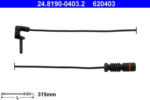 senzor de avertizare,uzura placute de frana ATE 24.8190-0403.2