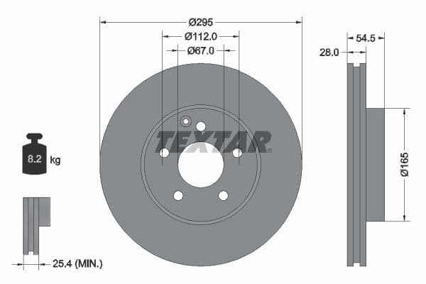 Disc frana TEXTAR PRO+ 92115205