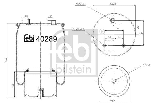Burduf, suspensie pneumatica FEBI BILSTEIN 40289