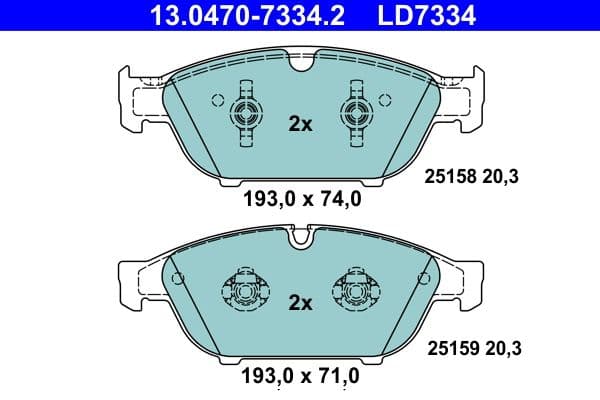 set placute frana,frana disc ATE Ceramic 13.0470-7334.2