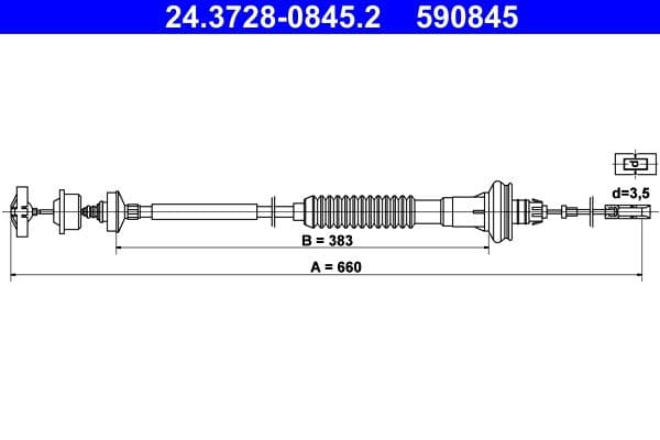 Cablu ambreiaj ATE 24.3728-0845.2
