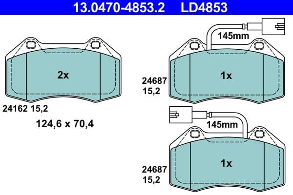set placute frana,frana disc ATE Ceramic 13.0470-4853.2