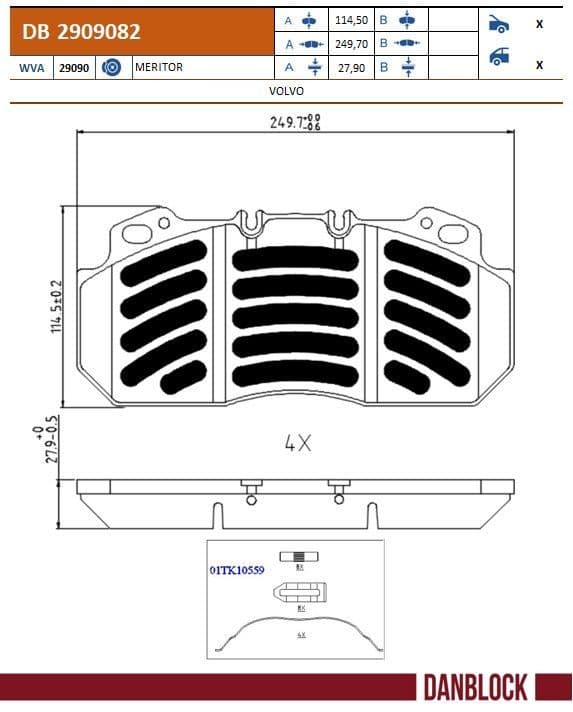 set placute frana,frana disc DANBLOCK DB 2909082