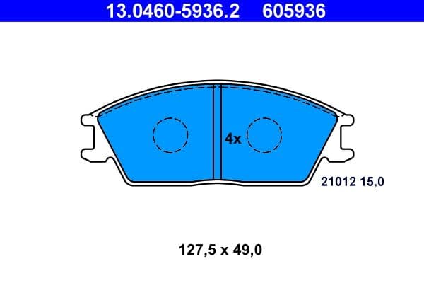 set placute frana,frana disc ATE 13.0460-5936.2
