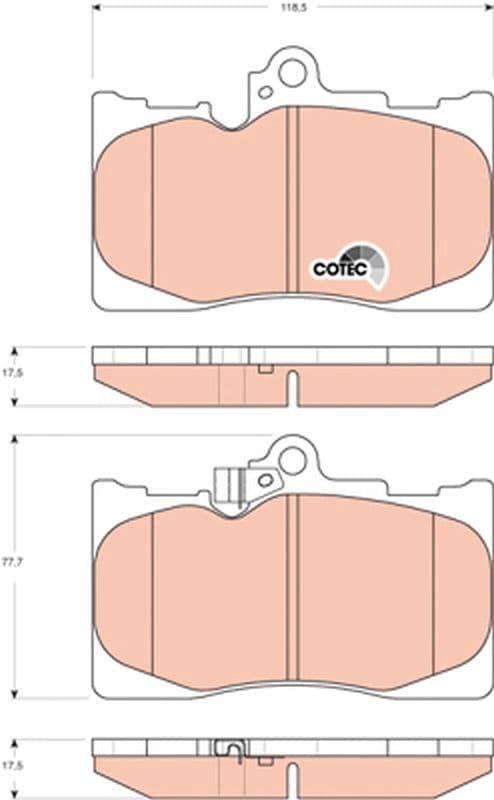set placute frana,frana disc TRW COTEC GDB3398