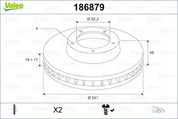 Disc frana VALEO 186879